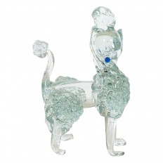 Pale blue Murano glass poodle 